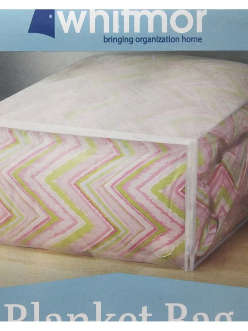 Whitmor White & Clear See-Through Zippered Vinyl Blanket Storage Bag 5003-09